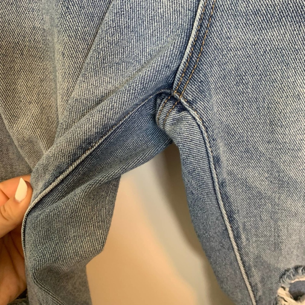 Pacsun Women Mom Jean Size 27 Blue Distressed 100% Cotton Button-fly Medium Wash - Picture 11 of 16